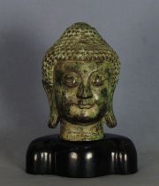 Cabeza de Budha, de bronce, hindú (39)