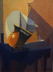 Vainstein, Alejandro. Composición Cubista' , óleo. Atribuido. 35 x 26 cm.x