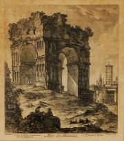 Montagu. Arc de Janus, Ruinas, grabado.