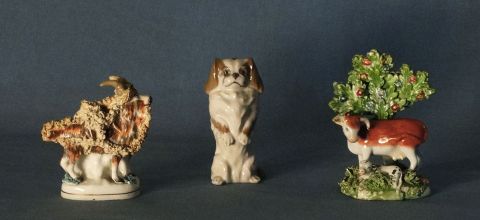 Pz.porcelana distintas Perro Copenhaguen, figura, vaca con ternero, animal y perro. - S-