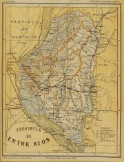 Mapa Provincia de Entre Ríos, año 1889