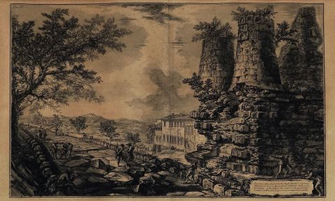 PIRANESI. Sepolcro Detto Falsamente..., grabado.