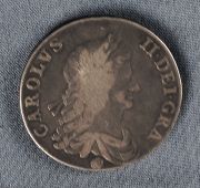 Moneda Inglesa Carlos II Año 1662, plata.