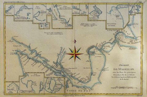 BonneMapa del Estrecho de Magallanes. 1780