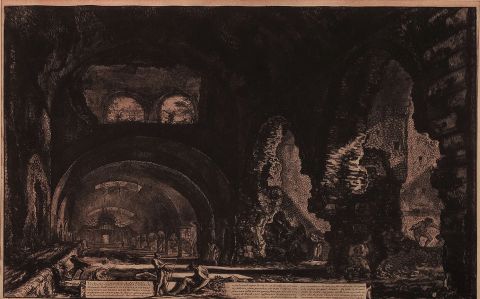 Piranesi Veduta de la Villa, grabado.