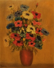 LODEIZEN, Johannes, Vaso con flores, Oleo de 48 x 38 cm.