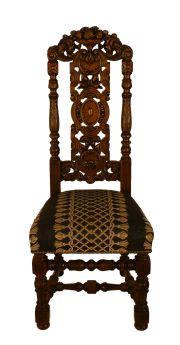 Sillas estilo barroco asiento tapizado.