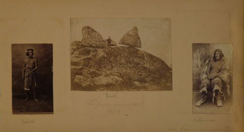 18 Albúminas y 2 dibujos. Caciques Pincen (A.Pozzo) y Calfucura circa 1875, Piedra Movediza, Pabellón Arg. en Plaza S.Ma