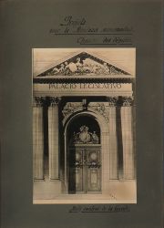 21 cartones C. 1900-1920 con 64 fotos de interiores, planos, fachadas de arquitectura. Arq. Gaston Mallet. Deterioros.