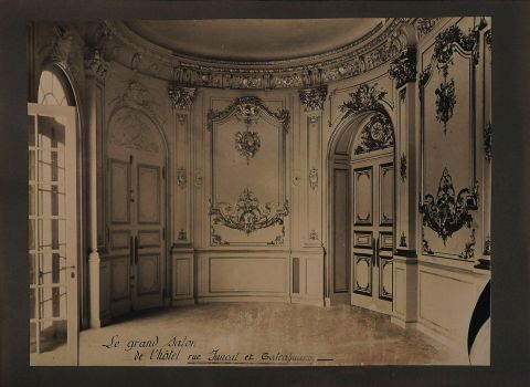 21 cartones C. 1900-1920 con 70 fotos de interiores, planos, fachadas de arquitectura. Arq. Gaston Mallet. Deterioros