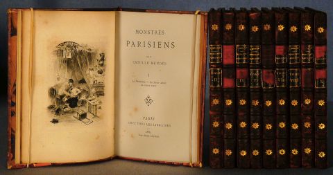 MENDES CATULLEE. 'MONSTRES PARISIENS'. Paris Chez - Tous Less Libraires 1883 con graabados F. Besnier. De A. Z....Enc. c