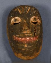 Mascara Chane, Antropomorfa, de palo borracho, h: 22,5 cm. Hacia 1930/40