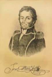 Coronel José Maria Vilela, litografía der Kraft. Firma en Facsimil
