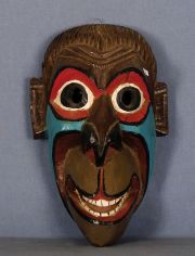 Mascara cabeza de Mono, policromado Tigua - Cotopaxi . Ecuador