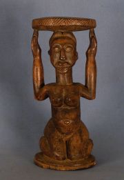 Talla asiento. Baluba, africa.
