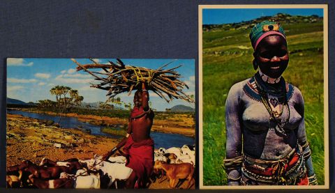 RICCIARDI Mirella .Carpetas 27 Postales Fotográficas Africanas. y otra con 24 postales. 51 Piezas.( 2 carpetas)