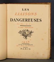 Laclos:Les Liaisons Dangereuses' , 2 vol encuad.+ 2 vol. rst. + 1 dibujo + 2 placas grabadas.