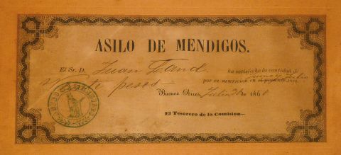 Suscripcin Asilo de Mendigos ao 1860. enmarcado