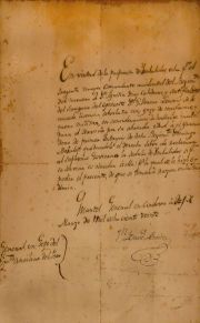 CARTA DE PROPUESTA DE INVALIDEZ firmada por J.B.Bustos. enmarcada