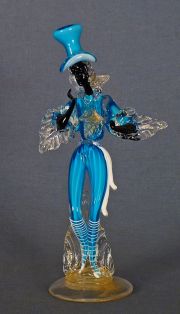 Bailarin de murano, negro y azul