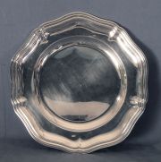 Tetard, Fuente circular, plata francesa, de 33 cm. Peso: 800 gr.