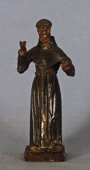 Figura de San Antonio, talla madera restaurada.