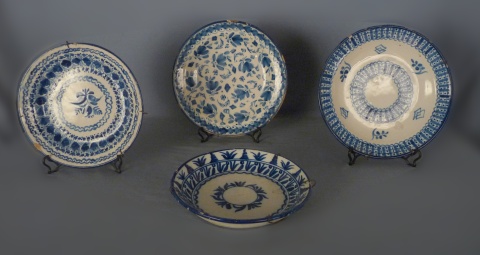 Platos cerámica española con esmalte azul (4)