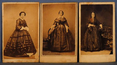 Carte de Visite- Damas de Buenos Aires, fotógrafos Pioneros, circa 1858 - 6 Piezas.