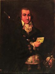 Retrato de José María Acevedo, óleo sobre tela averías. Anónimo S.XIX. Marco con avs