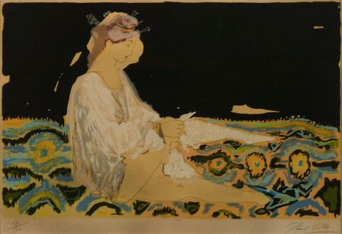 Soldi, Figura Femenina Sentada,serigrafía numerda y firmada.