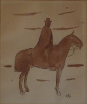 GUIRALDES, Gaucho a caballo. 20 x 17