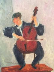 Faggioli 'Boris Pergame...., óleo de la Serie de los músicos.