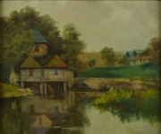 Paisaje fluvial, óleo fdo. Brancaccio, Carlo. 47 x 56 cm.