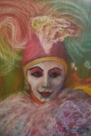 Jimenez, Teresa; Fantasía, dos pasteles, 1982 . Miden: 44 x 32 cm.