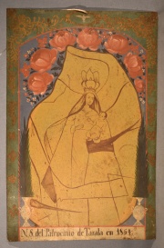 Nuestra Señora del Patrocinio, pintura sobre cobre. Mide: 35 x 23 cm. 1864. 472-