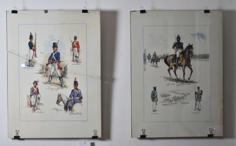 Marenco, E. Husares, Jefe Militar de las Fuezas Unitarias y Artilleria de Linea 1826. Tres Reproducciones. Una sin vidri