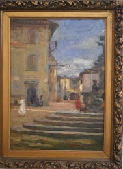 Brignoli L. Plaza, óleo 'Pneus - Ursus' 60 x 40 cm.