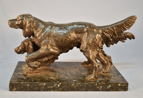 Grupo Perros de caza, escultura bronce