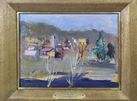 Soldi, Raúl, Chilecito, óleo 1952. 18 x 23 cm.