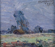 Lacámera, F. Paisaje de Pinto, óleo 15 x 17 cm. 1915.