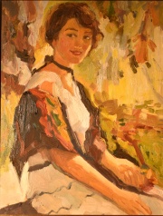 Mujer, Esc. Francesa S. XX, óleo