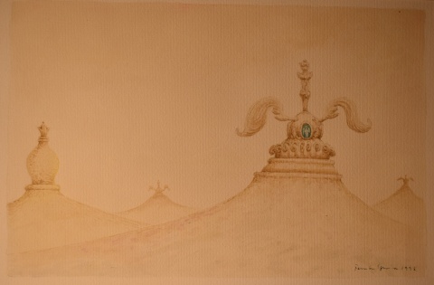 Fermin, Eguia 'La Cúpula', acuarela de 29 x 43,5 cm. Al dorso certificado de Galería Rubbers.