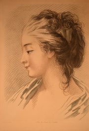 Louis, Bonnet. Figura femenina, grabado