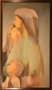 Batlle Planas, Juan. La Familia. Óleo de 41 x 23 cm.