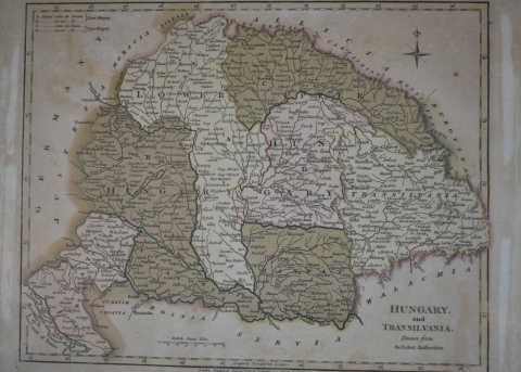 Mapa Hungary Transilvania. 23 x 29 cm.