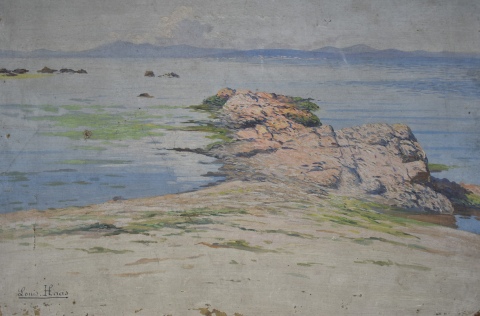 Haas, Louis 'Paisaje de Argel', óleo sobre tela, sin marco. 33 x 46 cm.