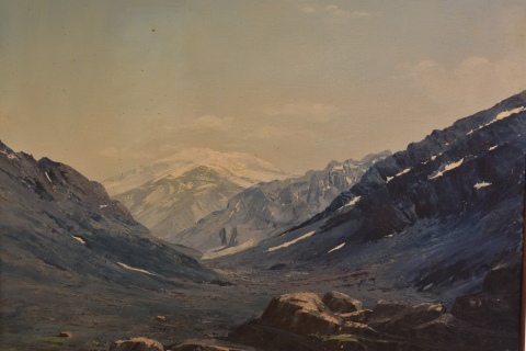 J. VIGNETTA, Picos Nevados, óleo. 60x70 cm.