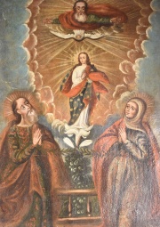 Genealogía de la Virgen María, óleo sobre tela. Mide: 94 x 73 cm.