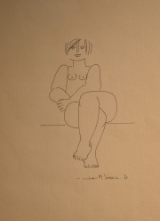 Juan Manuel Sanchez 85 'Desnudo de Mujer Sentada', tinta