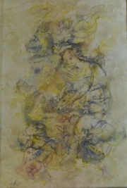 Gigli,  Lorenzo. Maternidad, técnica mixta de 74 x 51 cm.  Casa Veltri.